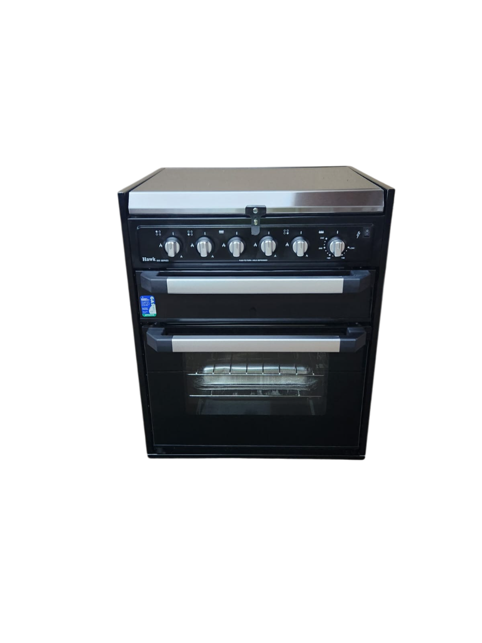 Full Oven with Grill & Cooktop (All Gas, Blk Gls, F/F & Wok) - Hawk Appliances